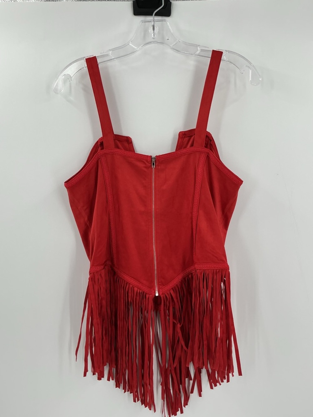oyrosy fringe tank top red new medium - Picture 3 of 8